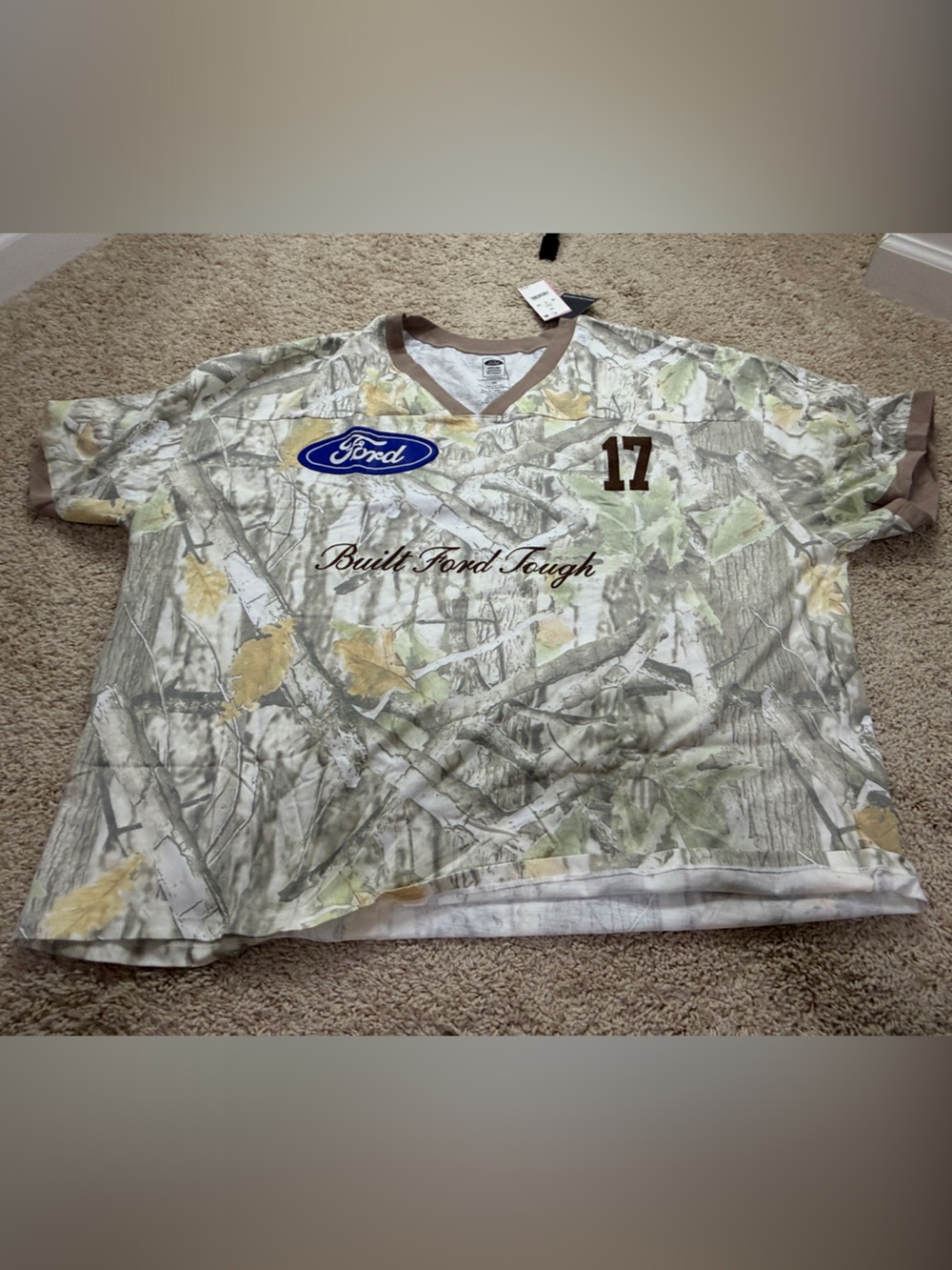 Ford Kids Camouflage Short Sleeve Tee in Beige, Green